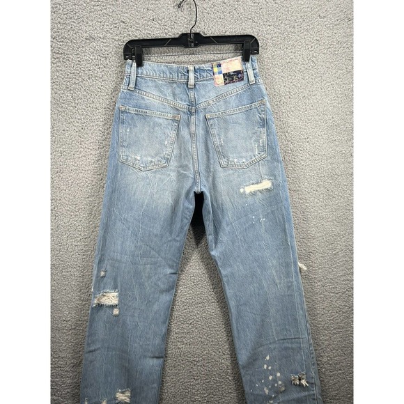 New Free People With The Band Relaxed Jeans LA Blue - Picture 8 of 12